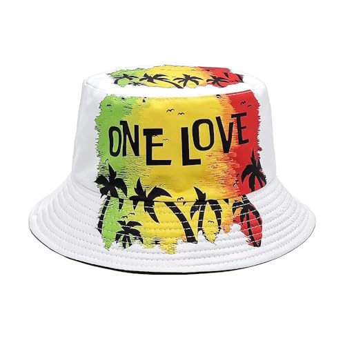 One Love Music Reggae Rasta Jamaican Men's Women's Bucket Hat Packable Lightweight Outdoor Hat - color: Style-11