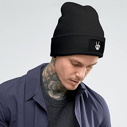 Cool Graphic Beanie for Men and Women - Black - color: Skeleton2