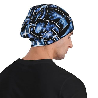 Beanie Hat for Men Women Slouchy Beanie Skull Sleep Cap Soft Lightweight Chemo Hat Stretch Cancer Headwear - color: X-rays