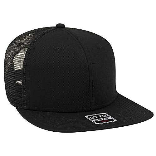 OTTO SNAP Hawaiian Pattern Square Flat Visor 6 Panel Pro Style Snapback Hat - color: Black