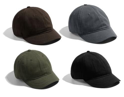 Adjustable Mens and Womens Sun Hat Short Brim Baseball Cap - color: Brown+gray+armygreen+black