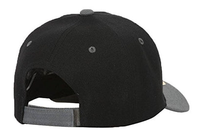 TOP HEADWEAR Adjustable Baseball Structured Cap Hat - color: Black/Charcoal