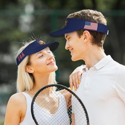 United States 250th Anniversary Hat USA Est 1776 America Patriotic Visor Cap Adjustable Sun Hat for Women Men Sports Beach - color: Black22