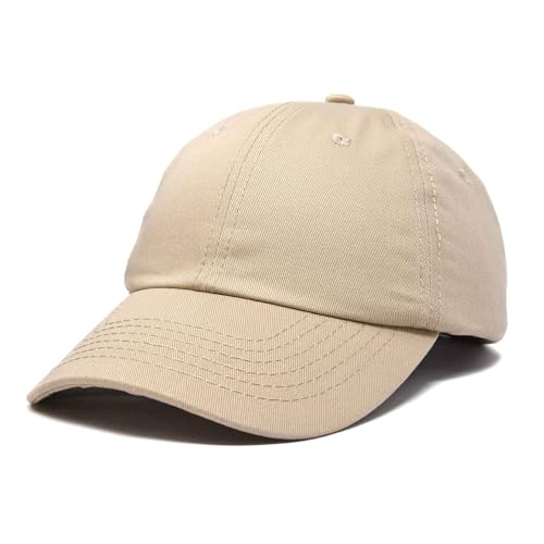 DALIX Baseball Cap Dad Hat Plain Men Women Cotton Adjustable Blank Unstructured Soft - color: Khaki