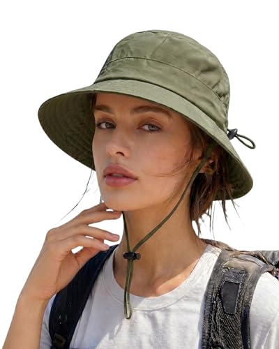 Waterproof Bucket Hat UPF50 Quick Dry Sun Hat for Men Women Lightweight Hiking Fishing Cap Foldable Packable Outdoor - color: Army Green