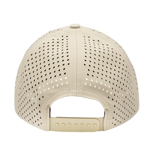 Gilbert Performance 5‑Panel Snapback Hat – Adjustable Flat Bill Cap, Breathable Mesh, Water‑Repellent Fabric, Unisex - color: Tan