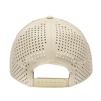 Gilbert Performance 5‑Panel Snapback Hat – Adjustable Flat Bill Cap, Breathable Mesh, Water‑Repellent Fabric, Unisex - color: Tan