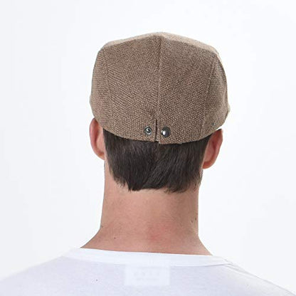 WITHMOONS Ivy Cap Summer Linen-Like Cotton Newsboy Irish Golf Hats MZ30038 (Brown)
