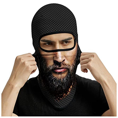 Obacle Balaclava Face Mask for Men Women Motorcycle Ski Hunting Cycling Fishing - color: Men With Beard Handsome