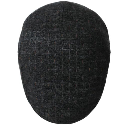Men's Newsboy Cap with Earflaps Flat Ivy Caps Gatsby Golf Cabbie Hats - color: Dark Grey Spot