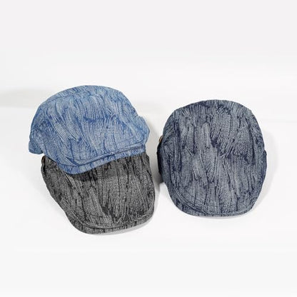 2Pcs Men's Newsboy Cap Cotton Flat Ivy Gatsby Driving Hat - color: Nz1-black+lightblue