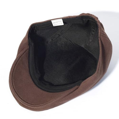 2 Pack Newsboy Cap for Men Women Flat Cap Beret Ivy Cabbie Hat - color: Black + Brown