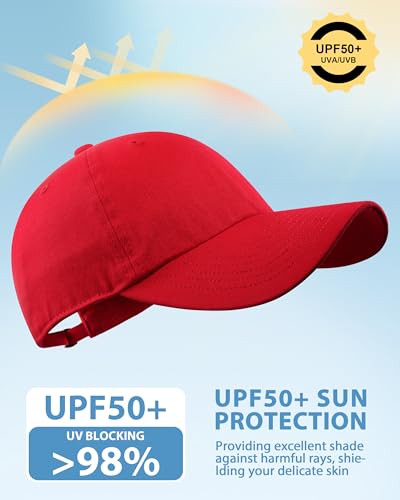 GADIEMKENSD Unstructured Baseball Cap Adjustable, Running Hat for Men Women, Cotton Dad Hat Plain for Outdoors Activities - color: Red