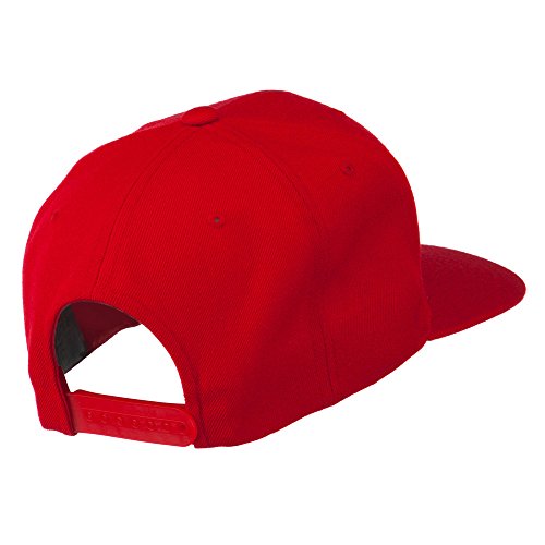 Old English K Embroidered Flat Bill Cap - color: Red