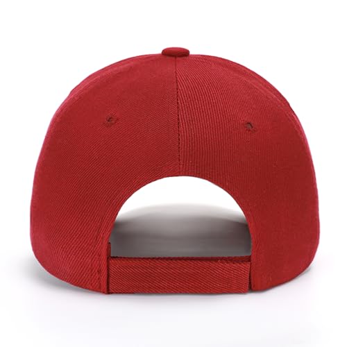 ZH Plain Adjustable Baseball Cap - Lot of 12 Unisex Blank Design Caps - color: Red