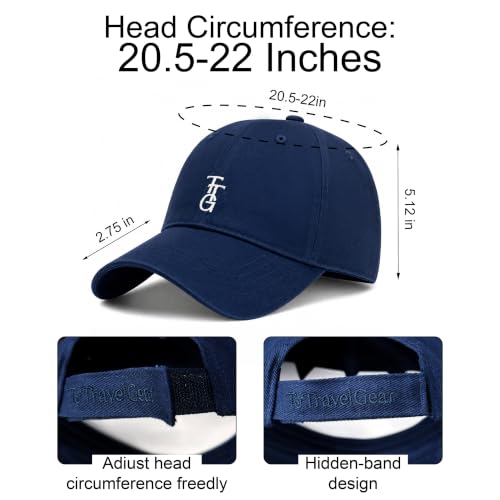 Kids Washed Cotton Baseball Cap, Unstructured Adjustable Toddler Hat for Boys & Girls - color: Marine Blue