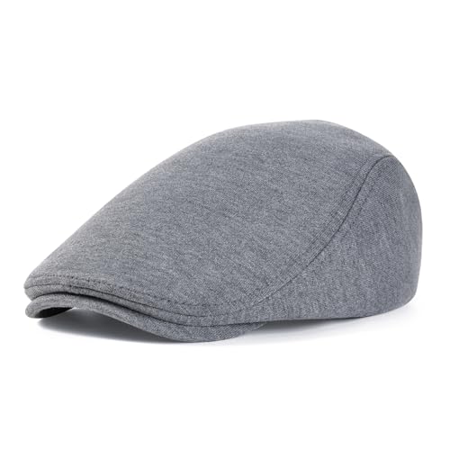 VOBOOM Men's Cotton Flat Ivy Gatsby Newsboy Driving Hat Cap - color: Dark Grey
