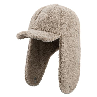 Clakllie Snow Trapper Trooper Hat with Ear Flap for Skiing Women's Ushanka Warm Winter Hat - color: Cdus-ddkp02-brown