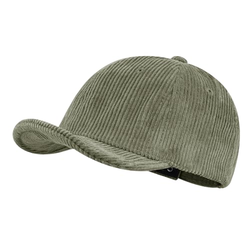 CLAPE Corduroy 5 Panel Hat, Lightweight Breathable Adjustable Soft Flat Brim Baseball Cap Trucker Hat for Outdoor Adventures - color: Gd29-green