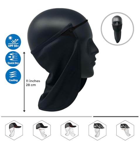 CoolNES - UV Sun Protection Neck Drape Adjustable Multifunctional 2 in 1 Face Covering for Outdoor Fishing - Unisex - color: Coolnes-black