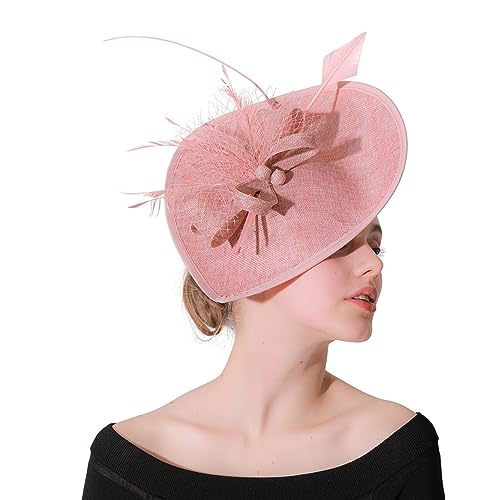 GIBZ Women's Wide Brim Fascinator Elegant Tea Party Headband - color: Royal Blue