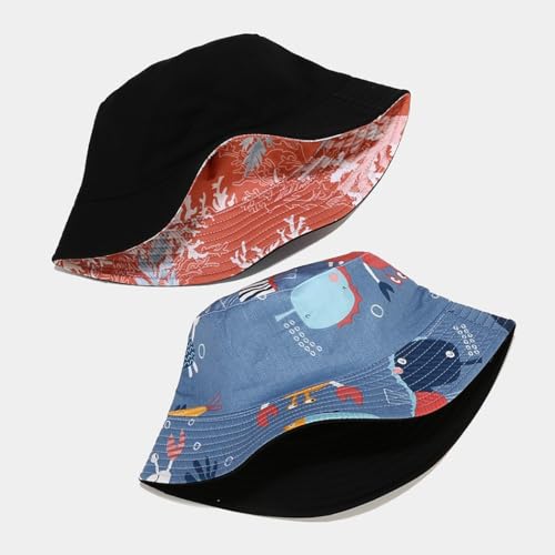 Quanhaigou Bucket Hats Unisex Summer Travel Beach Fisherman Cap for Men Women Teens - color: Ocean Animal
