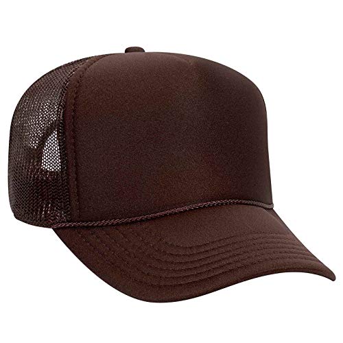 OTTO Wholesale 12 x Cap 5 Panel Mid Profile Mesh Back Trucker Hat - color: Brown