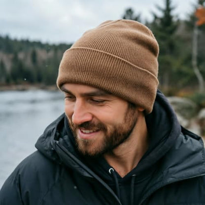 DRESHOW Winter Beanie for Women Men Fleece Lined Slouchy Knit Thick Beanies - color: 1 Pack Knit Beanie Hat: Khaki