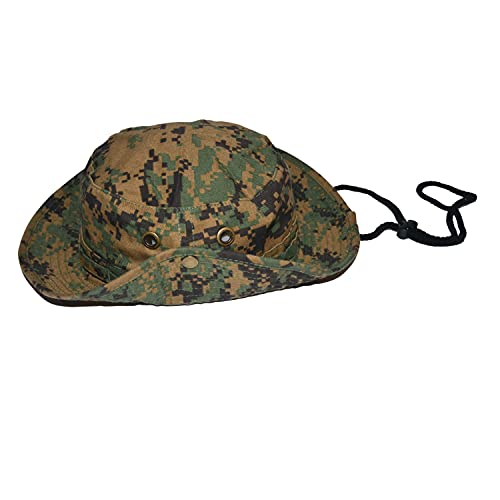 Newhattan Boonie Safari Bucket Hat Foldable Military Style Cap - color: Digital Camo, size: Large-X-Large
