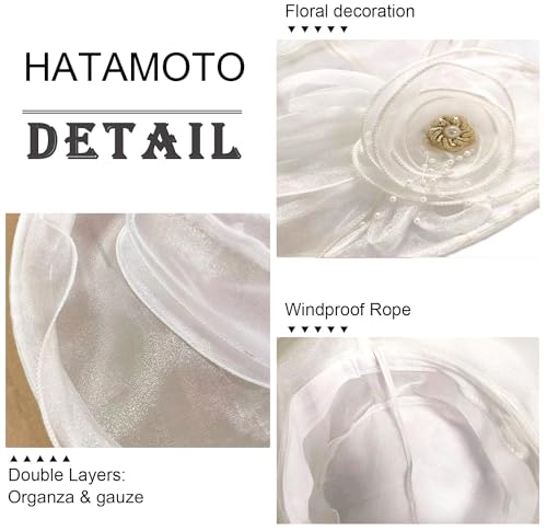 Women's Organza Derby Fascinator Hat Cloche Bowler Hat Cocktail Tea Party Wedding Sun Hat - color: B2-white