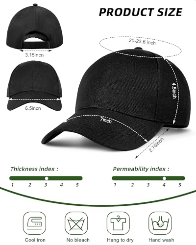 Handepo 24 Baseball Caps Adjustable - color: Black, White