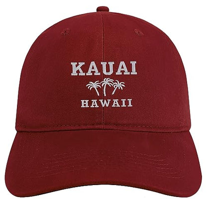 Trendy Apparel Shop Kauai Hawaii Embroidered Brushed Cotton Cap - color: Maroon
