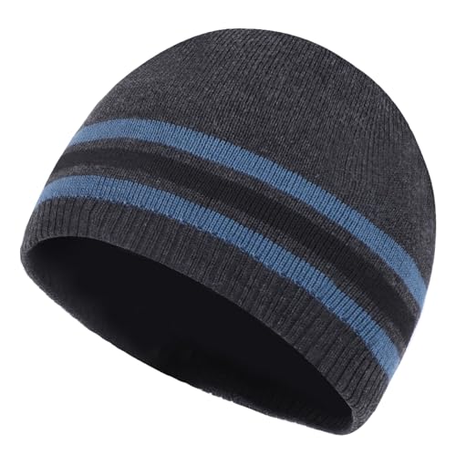 Oversize XXL Winter Beanie Knit Hat for Men - color: A1-charcoal Grey