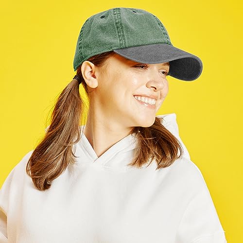 The Hat Depot 100% Cotton Pigment Dyed Low Profile Dad Hat Six Panel Cap - color: Green