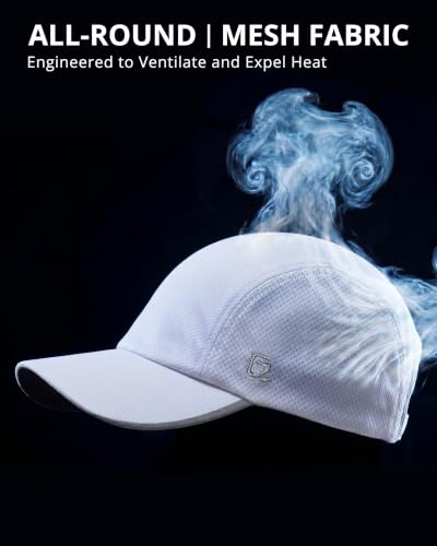 GADIEMKENSD Men’s Running Hat Performance Mesh Cap, Excellent Breathable - color: White