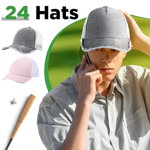Suhine 24 Pcs Blank Trucker Hat Bulk,Unisex Baseball Cap - color: Fresh Color