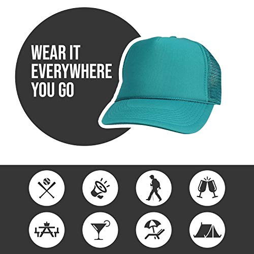 2 Packs Baseball Caps Blank Trucker Hats Summer Mesh Cap (2 FOR Price of 1) - color: Teal