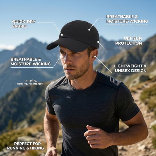 HH HOFNEN Quick Dry Baseball Hat Unstructured Athletic Golf Cap Women Men - color: 2-black+navy