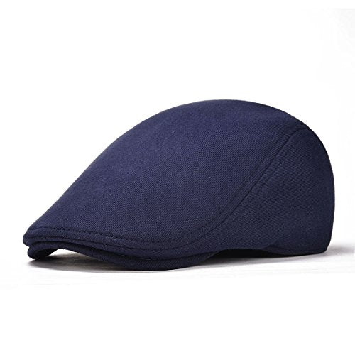VOBOOM Men's Cotton Flat Ivy Gatsby Newsboy Driving Hat Cap - color: Navy