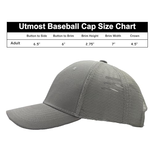Utmost Structured Baseball Cap with Adjustable Closure - Performance Hat for Outdoor Activities - color: 1pc Light Grey/Mesh