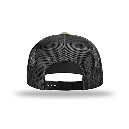 Richardson 511 Wool Blend Flatbill Trucker Snapback Adjustable Cap - color: Khaki/Black