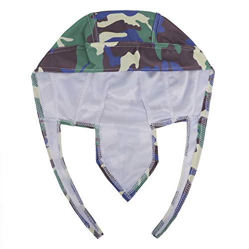 Greenery-GRE Head Tie Quick Drying Cycling Cap Headband Skull Beanie Bandana Do Rags Moisture Wicking Pirate Hat Helmet Liner - color: Blue Camouflage