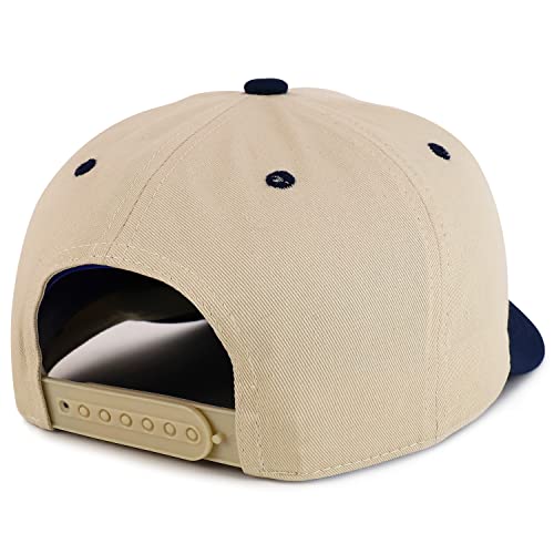 Trendy Apparel Shop Old English D Embroidered 5 Panel High Crown Cotton Pro Style Cap - color: Navy Stone