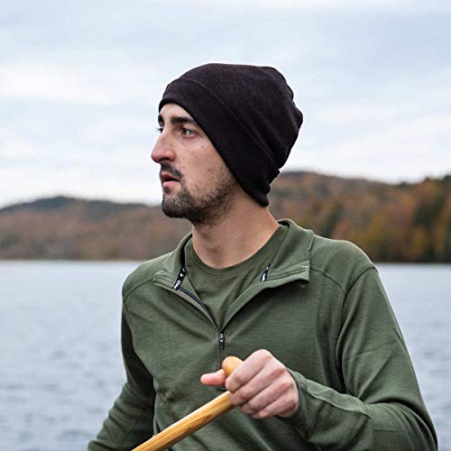 100% Merino Wool Cuff Beanie - Warm Winter Hat - Novelty Beanie - Toque - color: Dark Brown