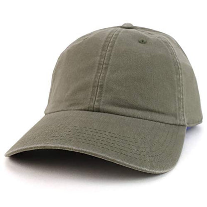 Armycrew Oversized XXL Soft Crown Washed Cotton Twill Dad Baseball Hat - color: Olive