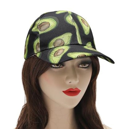 ZLYC Women Fashion Floral Print Baseball Cap Hawaiian Snapback Dad Hat - color: Avocado Black, size: One Size