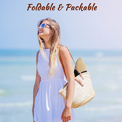 Beach Hats for Women, UPF 50+ Packable Floppy Lace Trim Sun Hat - color: Beige