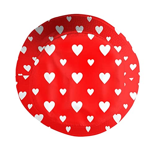 Valentine's Day Hearts Print Bucket Hat Summer Travel Fisherman Sun Hat Cap for Women Men Teens - color: Daya12