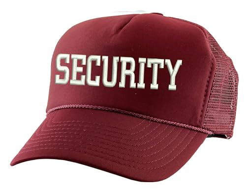 ALLNTRENDS Security Embroidered Trucker Mesh Cap - color: Maroon