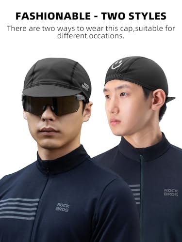 ROCKBROS Winter Cycling Caps for Men and Women Windproof Cycling Hat Black